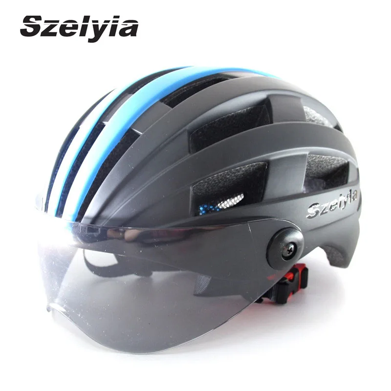 Casco de bicicleta Casco ultraligero con visera MTB Casco de bicicleta gafas de sol Casco Ciclismo carretera montaña ruta velo|ultralight helmet|bicycle helmetcycling helmet AliExpress