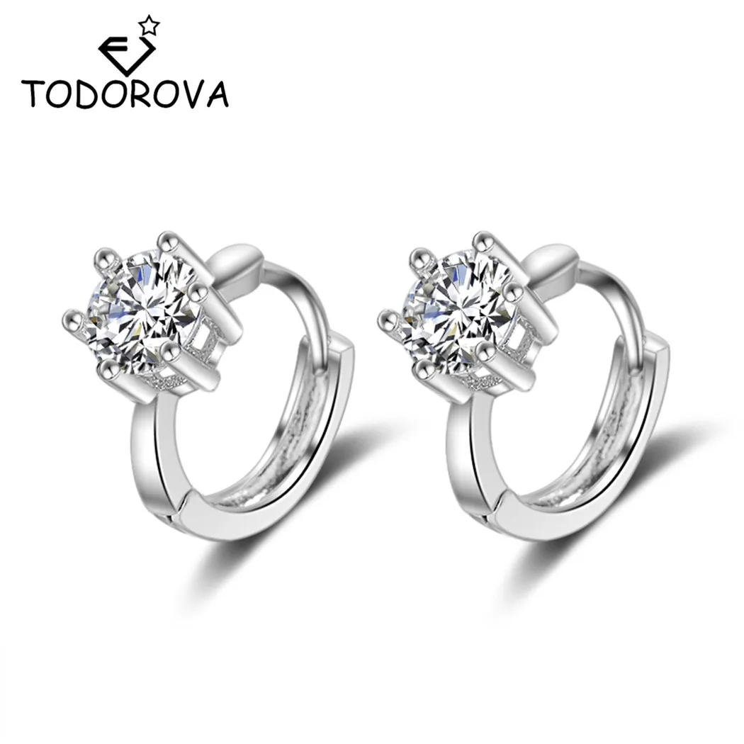 

Todorova New Arrival Luxury Hoop Earring Ladies Fashion Shining Crystal Zircon Earrings for Women Wedding Accessories Gift