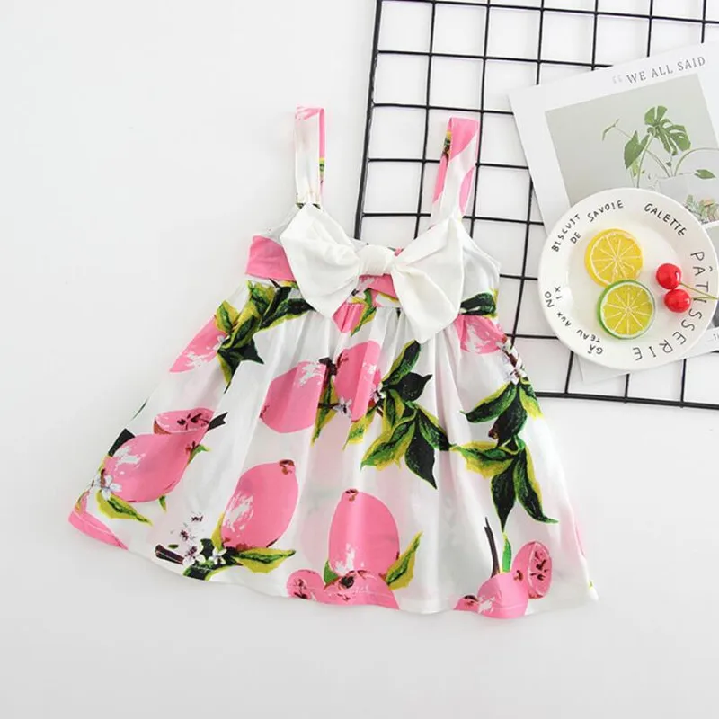 Платье для девочки новинка 2020 детское платье с принтом лимона праздвечерние чное
