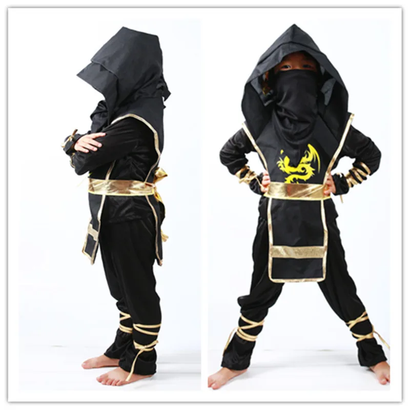 

Halloween Latest Kids Ninja Costume Christmas Party Stage Performance Boy Girl Warrior Invisible New Year Festival Cosplay Assas