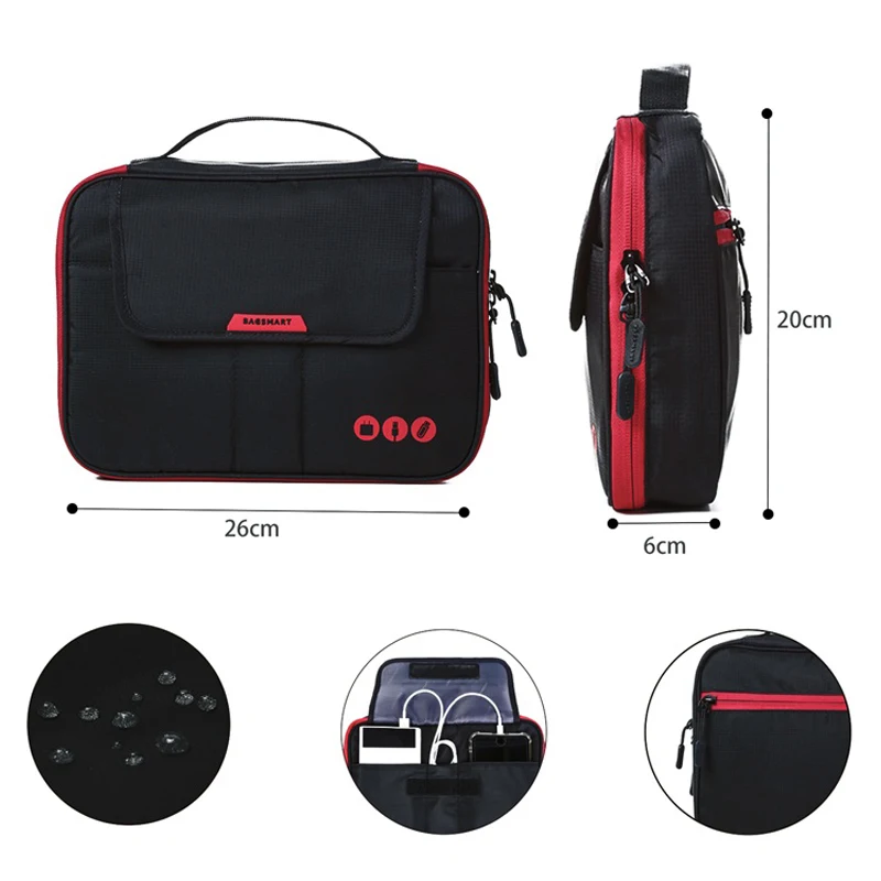 BAGSMART Date Cable Digital Accessories Finishing Bag Data Charger Wire Storage Bag Mp3 Earphones Usb Flash Drive Organizer Bag