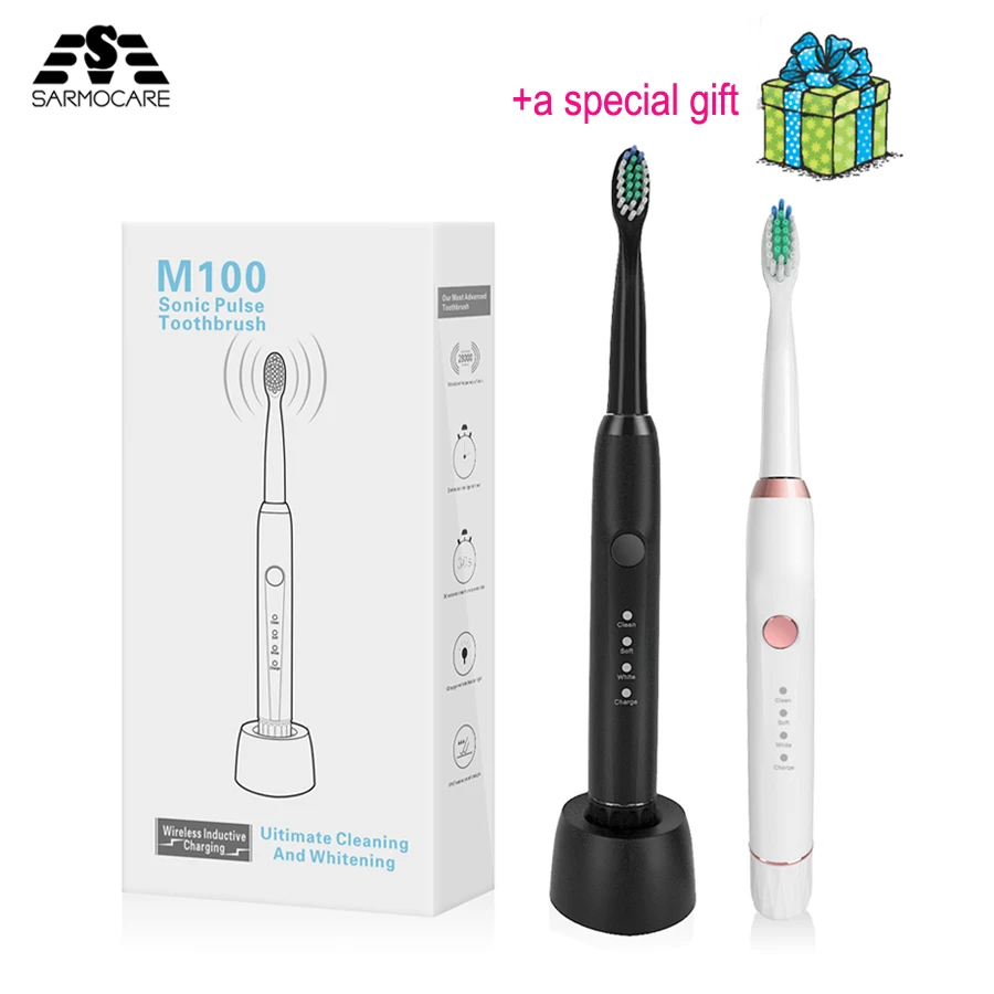 Sarmocare M100 Electric Ultrasonic Toothbrush sonic toothbrushes IPX7 Waterproof replacement battery tooth brush teeth brushes Sarmocare M100 Electric Ultrasonic Toothbrush sonic toothbrushes IPX7 Waterproof replacement battery tooth brush teeth brushes