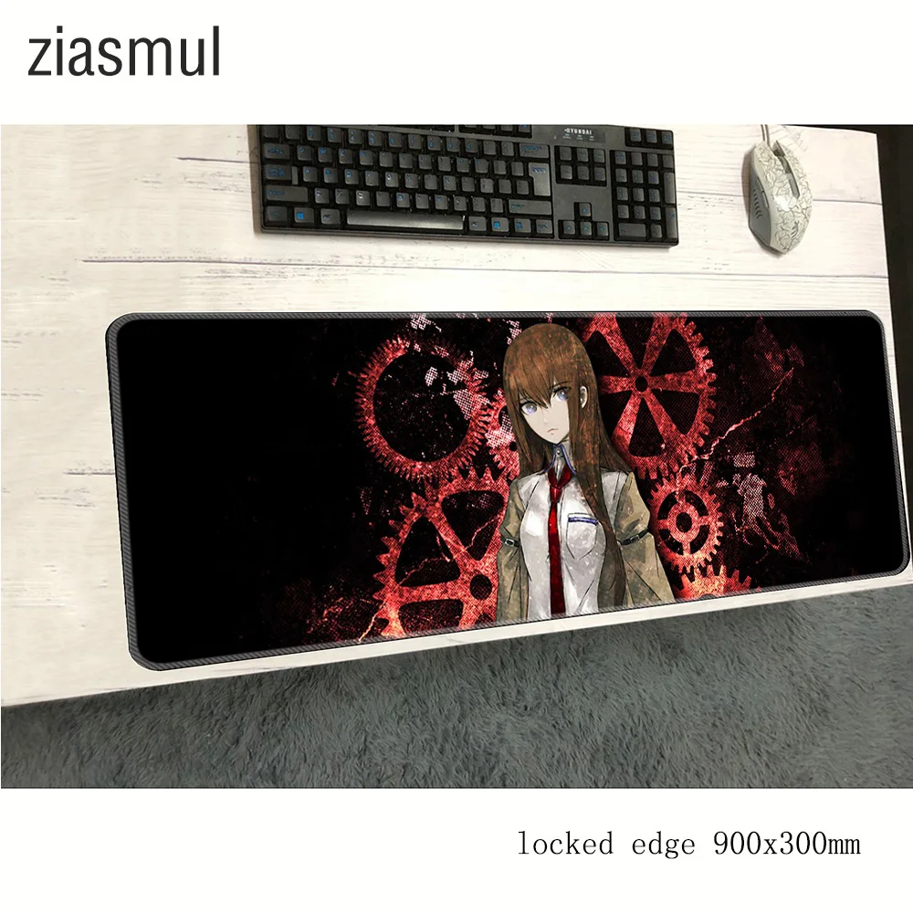 Steins gate коврик для мыши геймерский великолепный коврик для мыши 900x300x2 мм notbook коврик для мыши игровой коврик для мыши большой коврик для мыши с рисунком из мультфильма компьютерный Настольный коврик для мыши