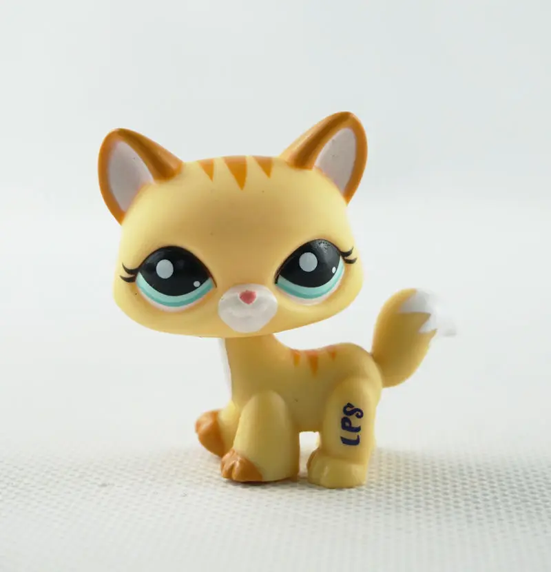 New Pet Collection Figure LPS 2034 Striped Yellow Short Hair Kitty Cat Girl font b Toys