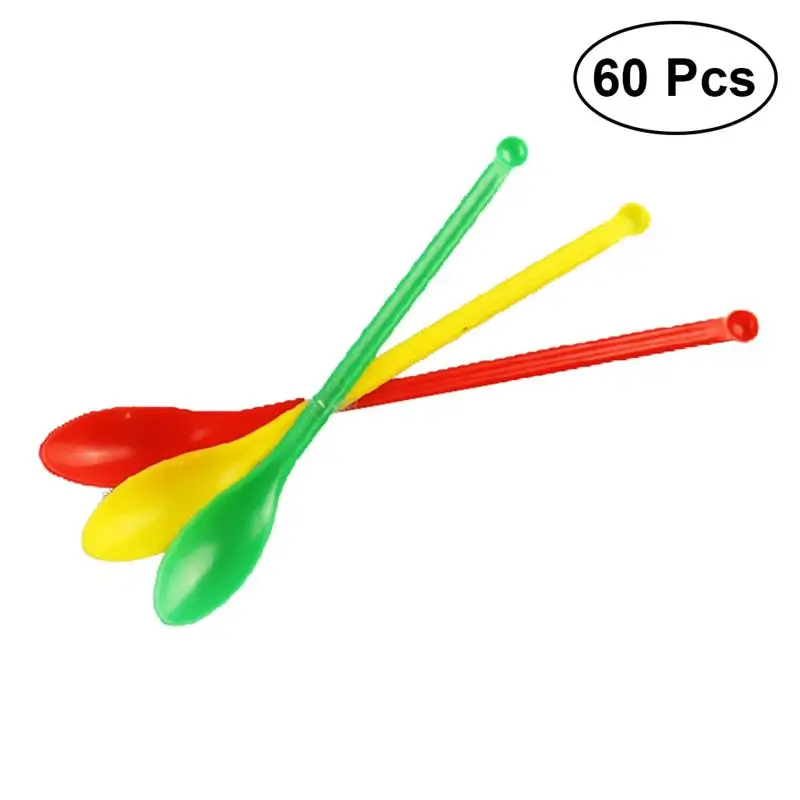 

60pcs Plastic Reagent Spoon Experiment Sampling Assorted Color Laboratory Lightweight Medicine Spoon Reagent Spoon