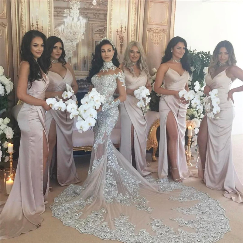 Luxury-Sexy-Mermaid-Wedding-Dresses-with-Detachable-Train-Lace-Appliques-Rhinestone-Bridal-Gowns-Removable-Skirt-High (4)