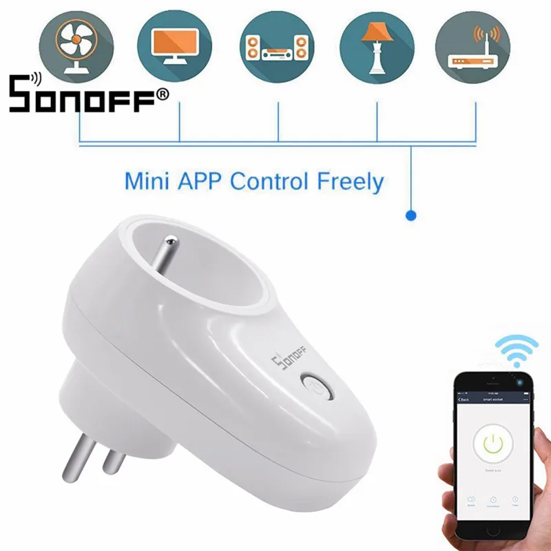 Интеллектуальный выключатель света Sonoff S26 Беспроводной WI-FI Smart Plug-EU/US/UK/CN/AU умная розетка Мощность монитор розетка для Google Home интеллектуальный пульт дистанционного управления Управление