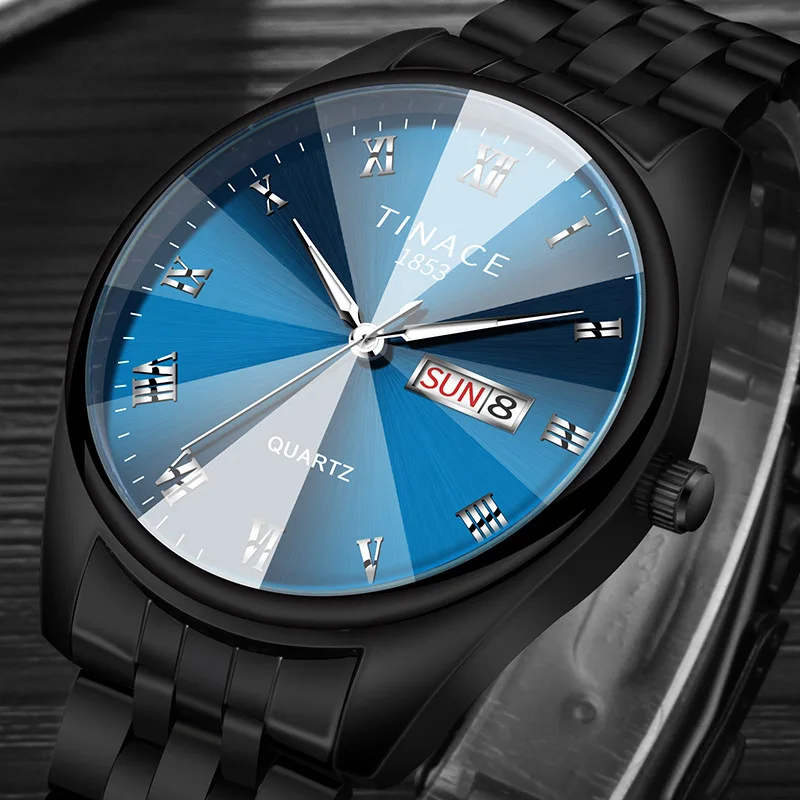 

Watches Men 2018 Luxury Top Brand Mens Quartz Wristwatches Steel Multifunction Waterproof Blue Dial Clock Male relogio masculino