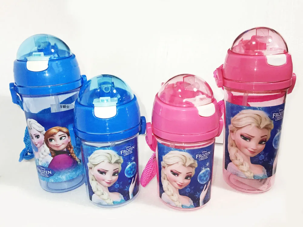 400 600ml baby Straw water kettle Elsa and Anna ,Cartoon kids water