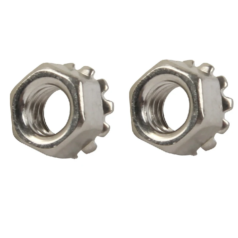 

20pcs Free Shipping High Quality Iron nickel plating K type cap nut polydentate nut M8