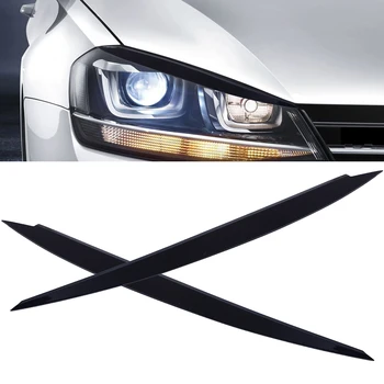 

DWCX 2PCS Chrome Plated Head Light Brow Cover Lamp Eyelid Trim Fit for VW Golf MK7 GTI 2013 2014 2015 2016 2017 2018