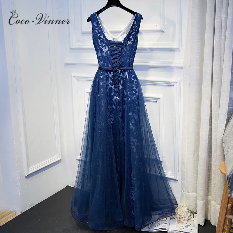C.V 2019 evening dress v neck floor length plus size slim royal blue quality lace evening dresses long vestido de festa E0001 C.V 2019 evening dress v neck floor length plus size slim royal blue quality lace evening dresses long vestido de festa E0001