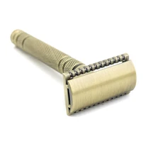 Двойной край безопасный бритвенный станок бритва Серебряная ручная бритва Классическая длинная противоскользящая ручка 80 шт./партия Lyrebird Новинка