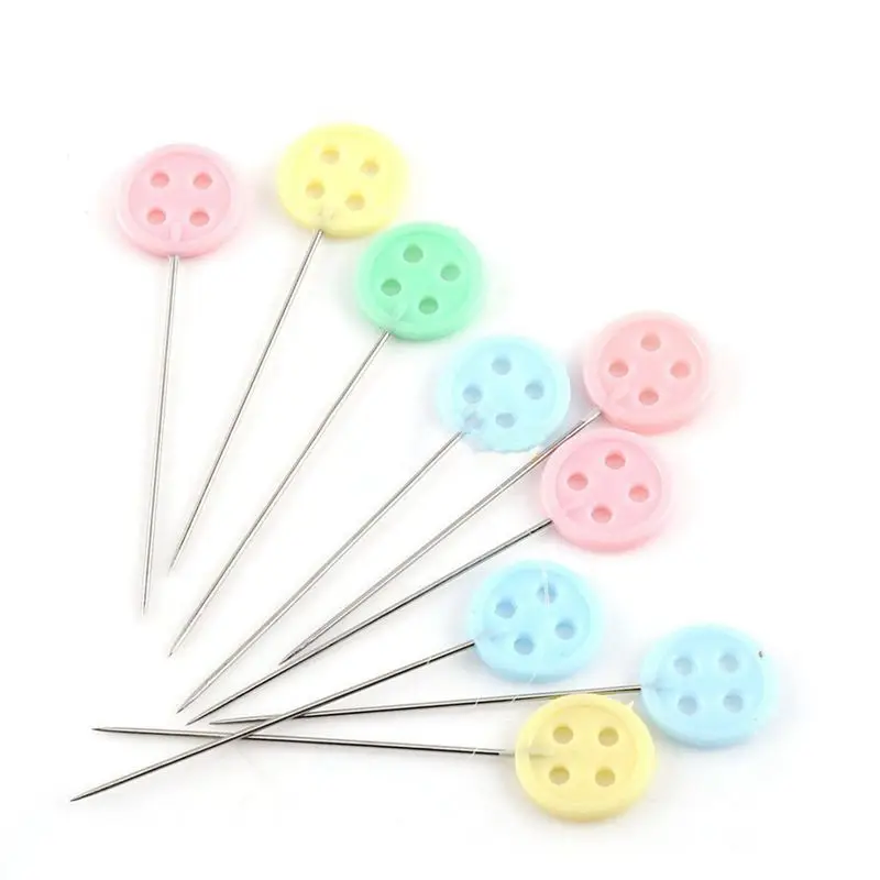 

100pcs/bag Pins Mixed Colors Sewing Patchwork Pins Flower Head Pins Sewing Tool Needle Arts Sewing Accessories Button