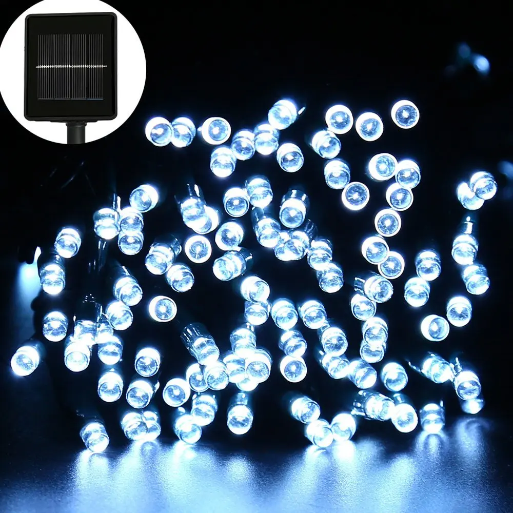 Luzes de Fadas à Prova Água para Decorações ao ar Modos Estrelado Luzes Cordas 200 Led Luz Solar d' Livre Casa Pátio Jardim 4pack 8 22m 22 solar string led lights