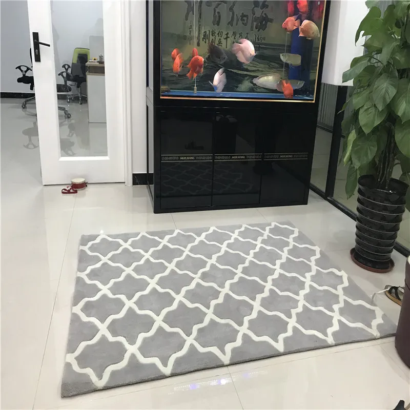 Fashion Gray Pattern Thicken Acrylic Living room Great carpet rug
