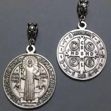 Винтажные серебряные серьги, подвески, медаль Бенедикта, крест, Кристо редентор, католическая Подвеска для браслета, ювелирное изделие, Новинка