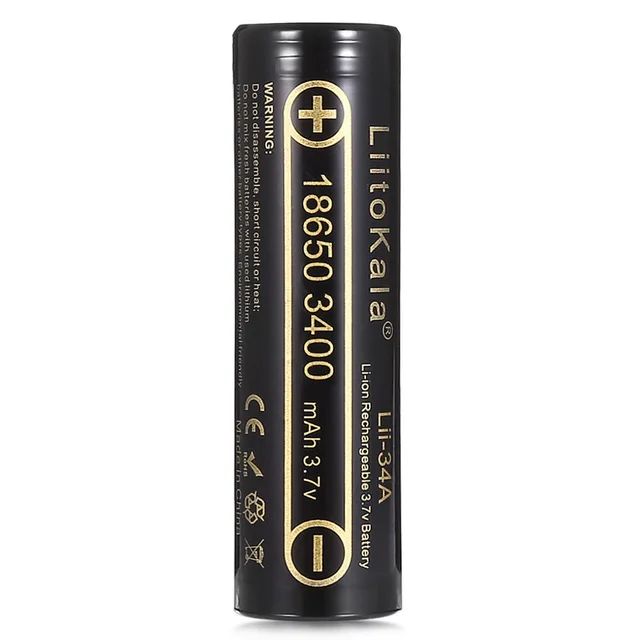 

HK LiitoKala Lii-34A 3.7V 18650 3400mah battery Rechargeable Battery for flashlight/torches/Lamp