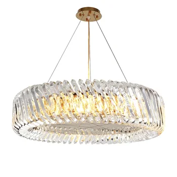 

New York Design Crystal Chandelier / 12x E14 Lights 80cm Round / Stainless Steel Frame