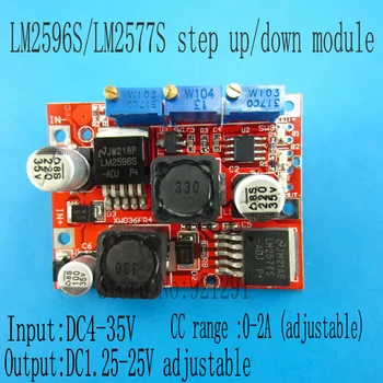 

2pcs/lot DC Auto Boost Buck Converter LM2596 LM2577 4-35V to 1.25-25V 3A Step-up step-down Module Regulator with CC CV Charging