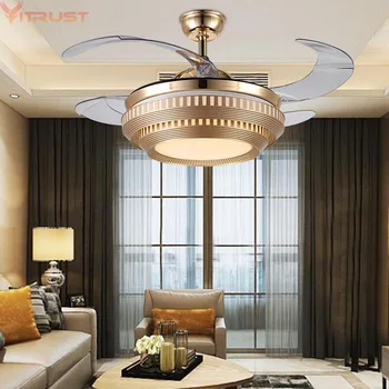 

Modern LED Ceiling Fan Lights Lamps Remote Control Ventilador techo con luz plafond sans lumiere Lighting Dining room Bedroom