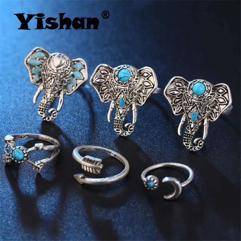 Yishan 6 шт./компл. набор колец на сустав пальца для женщин девушек Ретро