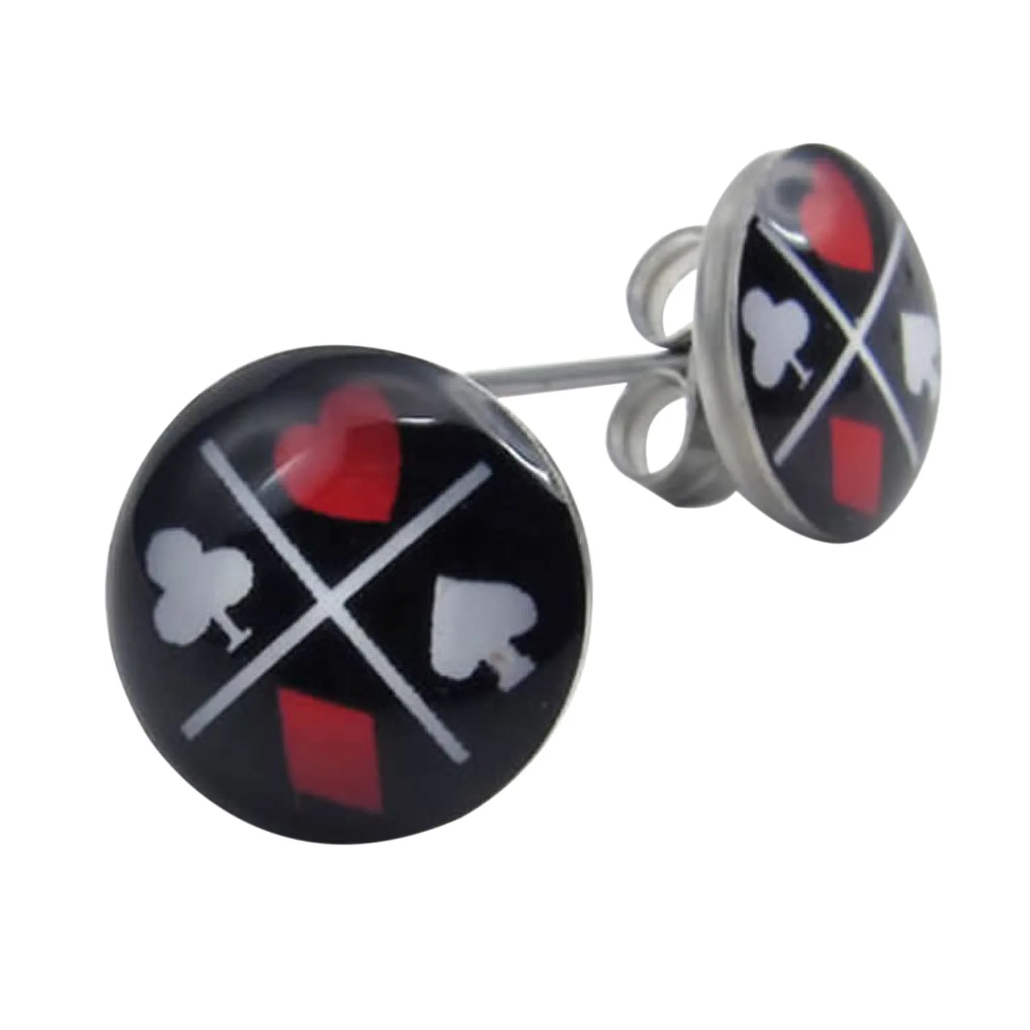 Бархатный мешочек для украшений мужские женские серьги, нержавеющая сталь, покер карта