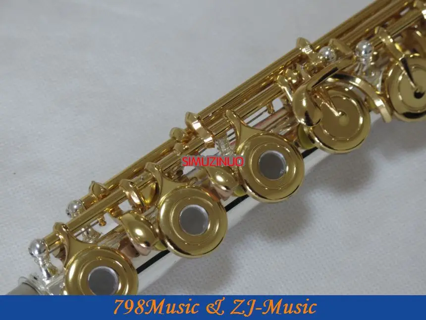 Флейта B фут-открытое отверстие-сплит-E-офсетный-G-посеребренный корпус и позолоченный Keys-NO.12