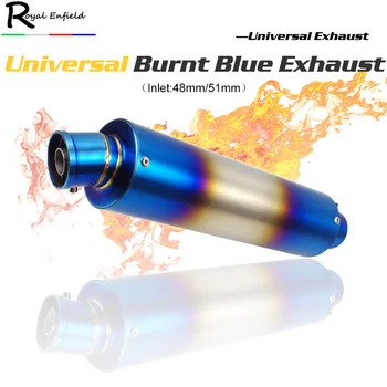 

Universal Motorcycle Exhaust Muffler with DB killer 51mm Inlet motor over Exhaust For Kawasali ZX6R ZX10R TMAX XMAX forza cbr600