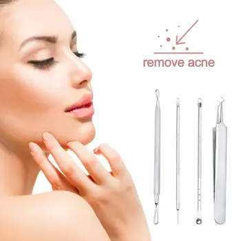 

4Pcs Blackhead Pimple Acne Remover Tool Spoon for Face Cleaning Skin Care Acne Tweezers Comedone Blemish Extractor Needle 29