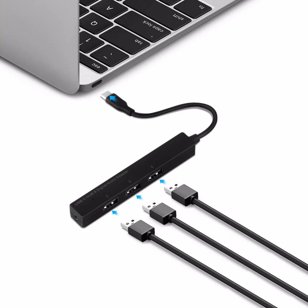 Usb type C концентратор 3 порта адаптер USB кабель цифровой аудио конвертер