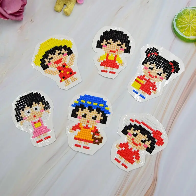 

Shirliben Diamond Stickers Cute Cartoon Girl Diamond Painting Embroidery Cross Stitch For Phone Book Cup Decoration