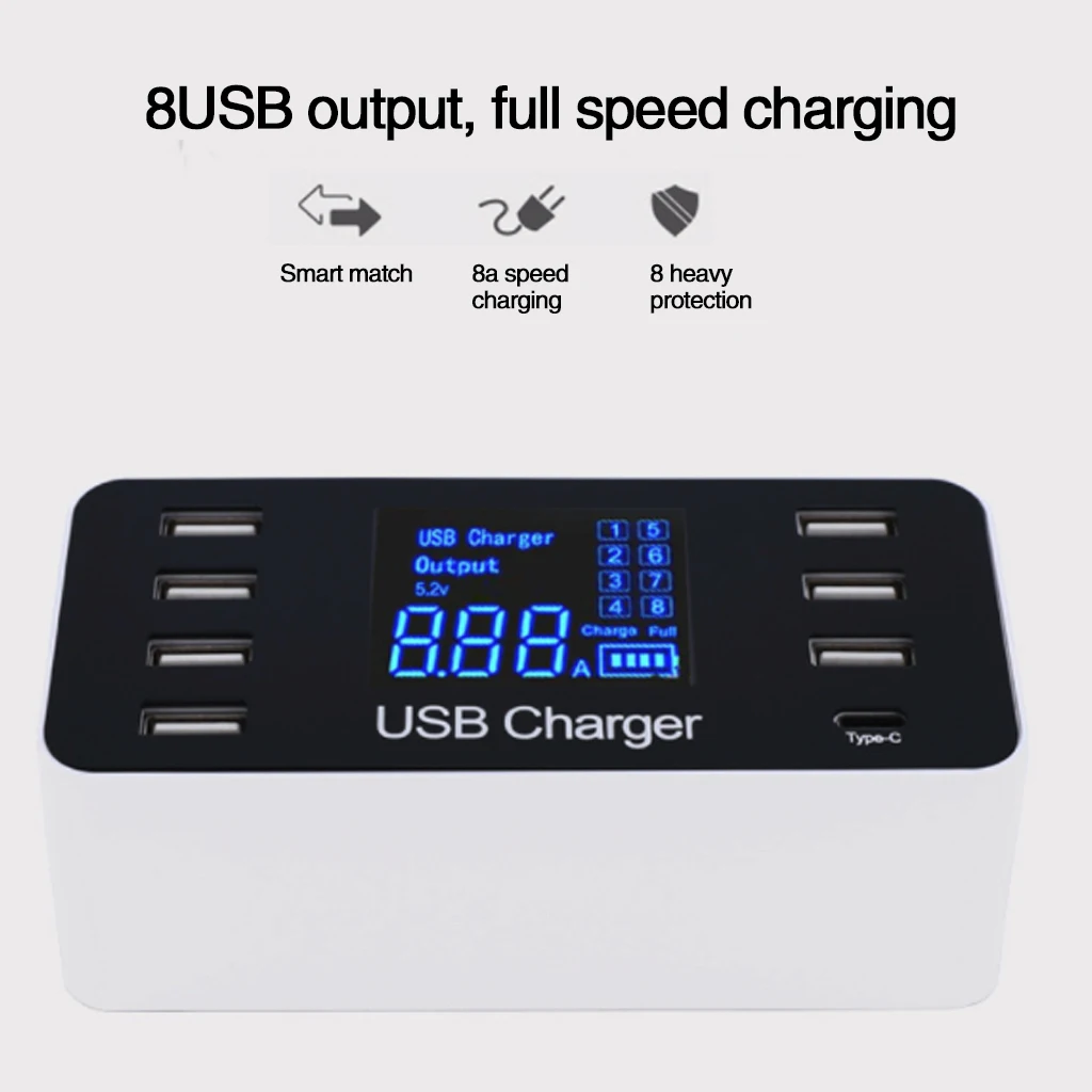 8 ميناء الذكية USB شحن محطة مع LCD شاشة ديجيتال 40 W متعددة منفذ شاحن ل ذاكرة فلاش PC الاتحاد الافريقي الاتحاد الأوروبي مقبس من الولايات المتحدة وال... 8 ميناء الذكية USB شحن محطة مع LCD شاشة ديجيتال 40 W متعددة منفذ شاحن ل ذاكرة فلاش PC الاتحاد الافريقي الاتحاد الأوروبي مقبس من الولايات المتحدة وال...