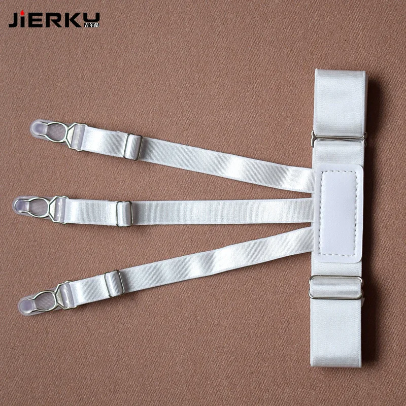Мужская рубашка с подтяжками JIERKU белая пряжкой и 1 пара GW08233|Мужские подтяжки| |