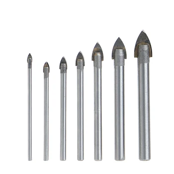 

7 Pcs 3/4/5/6/8/10/12mm Triangle Tip Glass Drill Set Tile Cermic Drill Bit High Quality