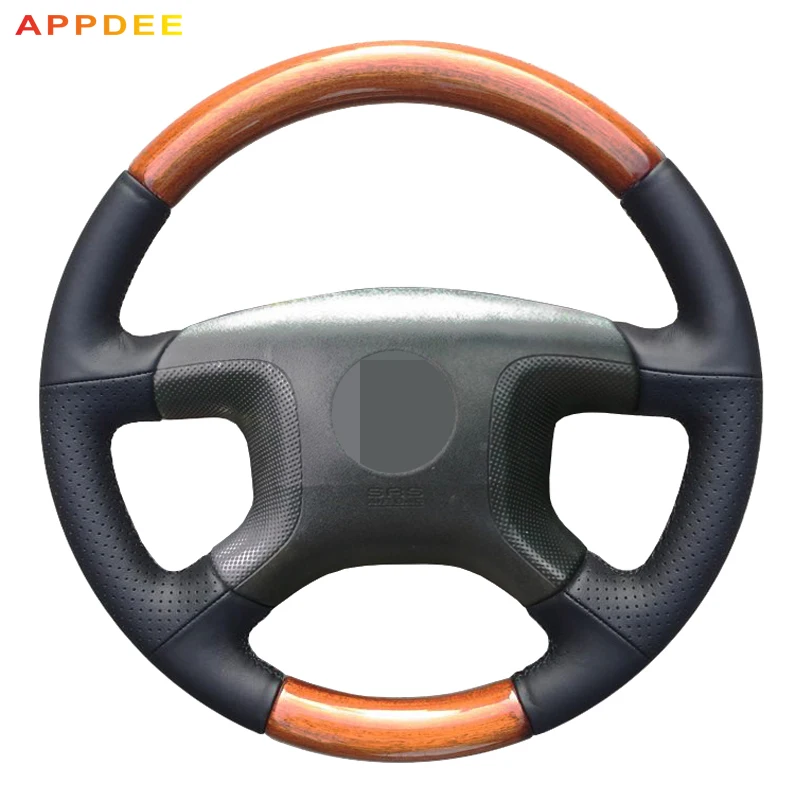 Appdee Black Artificial Leather Diy Car Steering Wheel Cover For