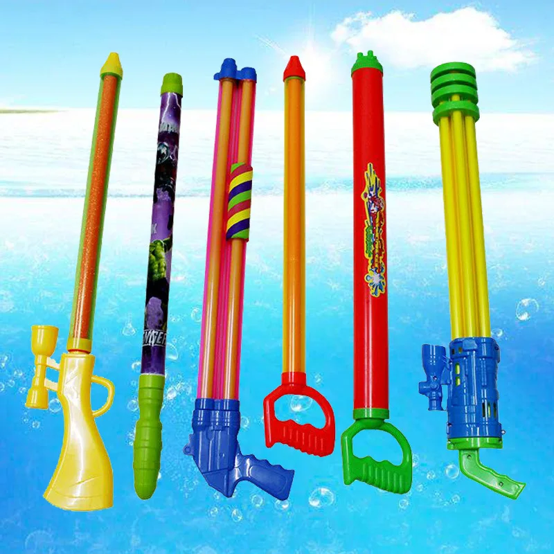 

Water play large five-hole draw type plastic water gun gatlin high-pressure water gun beach water play children's toys