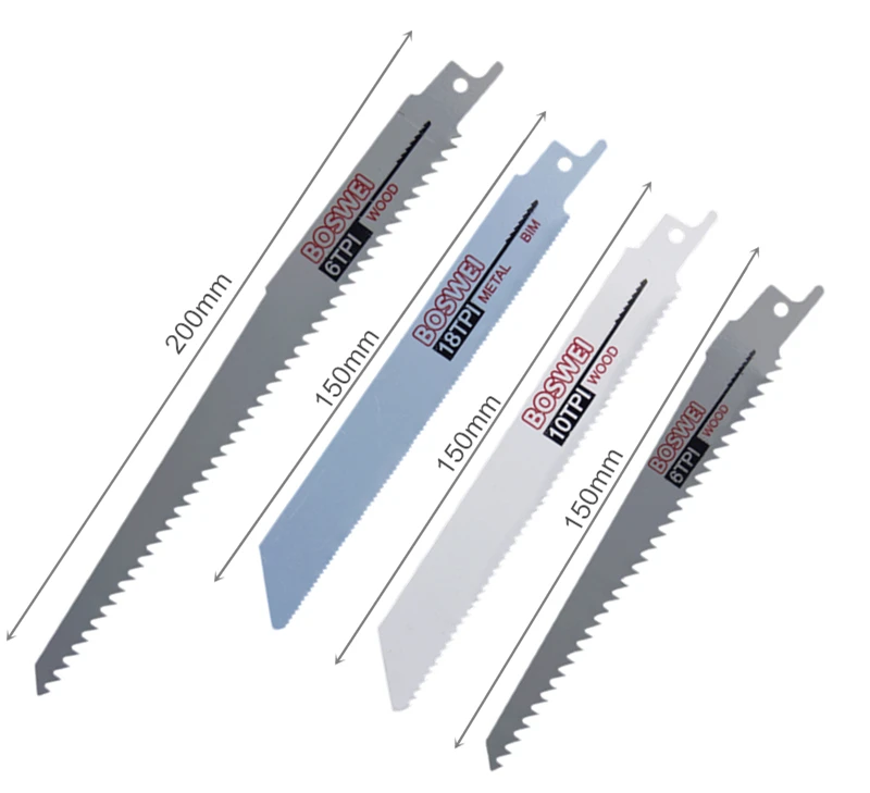 Boswei 10 шт./компл. "zheijang ningbo" лезвие 150 мм/200 мм биметаллических кольцевых пил, пила с возвратно-поступательным движением полотна для резки древесины многофункциональный деревообрабатывающий инструмент