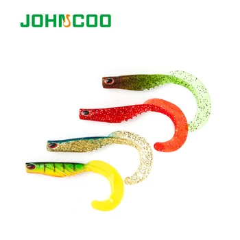 

JOHNCOO 3pcs/lot Soft Fishing Lure Wobblers 120mm 7.8g Artifical Fishing Bait Shad Worm Lures 4 Colors Goods for Fishing Lure