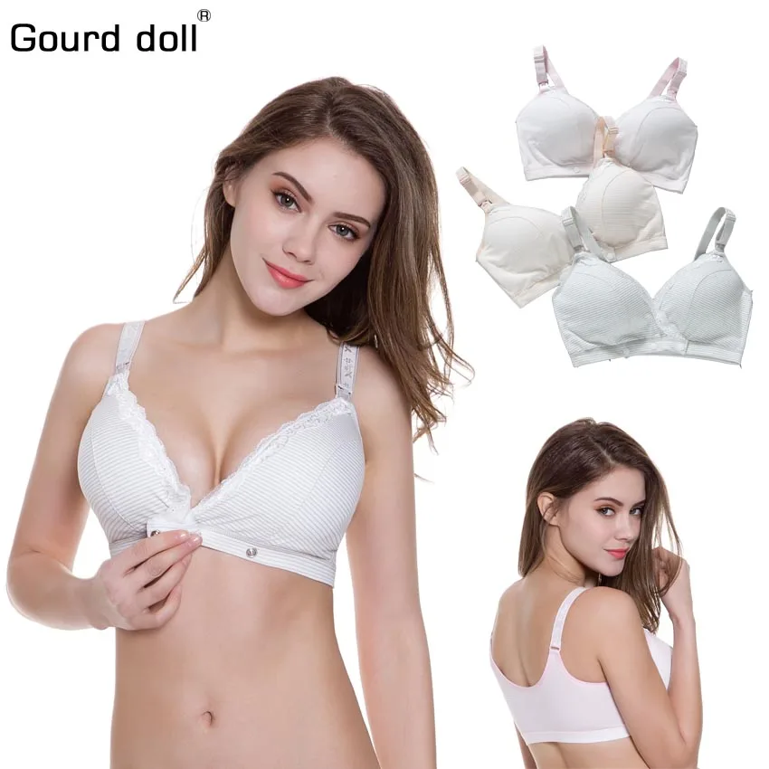 Gourd Doll 34-42 Бюстгальтер для кормления грудью из хлопка для кормления беременных женщин без косточек с регулируемыми лямками