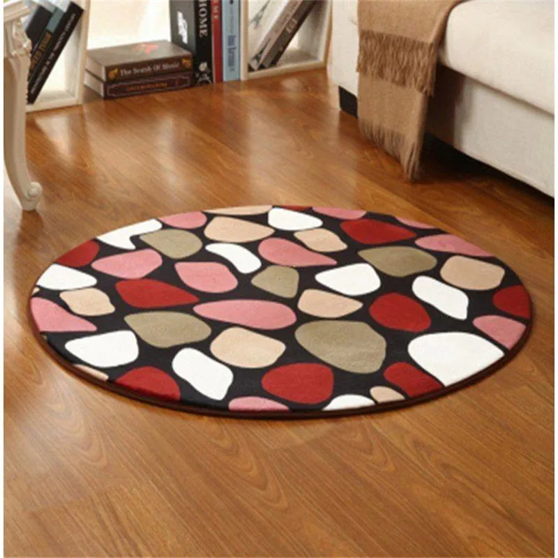 

Round Coral fleece rug Nordic modern style cushion bedroom bedside mat living room coffee table carpet room decoration blanket