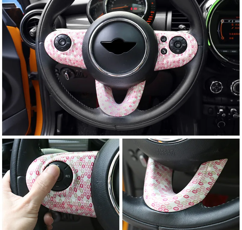 Interior del coche accesorios para mini cooper f54 f55 f56 f60 de fibra de carbono de centro de la rueda cubre partes interiores