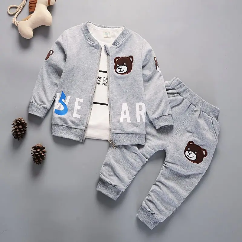 Roupas de Bebê Conjunto de Roupas de Moda Filhos Recém-nascidos Menino Agasalho Primavera Outono Traje Criança Crianças Outfits 1 2 3 4 Anos 3pcs
