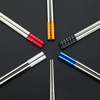 

Houmaid tableware Stainless steel chopsticks,Korean anti-skid chopsticks 10 pairs kitchen accessories