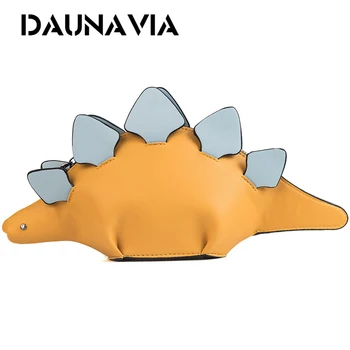 

DAUNAVIA Women Shoulder Bag Cartoon Handbags Creative Contrast Color Dinosaur Animal Designer Messenger School Girl Clutch Bags