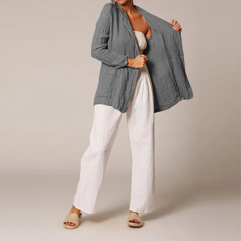 Celmia Vintage Women Blazers Fashion Suits Long Sleeve Coat Button Casual Solid Ladies Cardigan Work Jackets Plus Size Tops