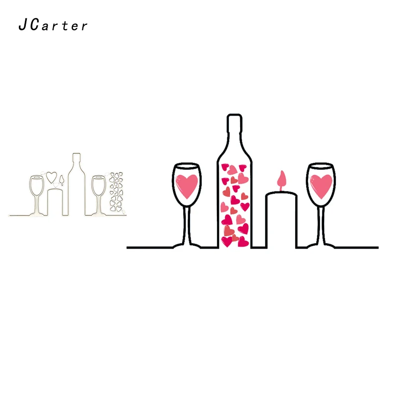 

JC Candle Red Wine Cup Metal Cutting Dies Stencil for Scrapbooking DIY Embossing Folder Paper Cards Paper Handmade Album Crafts