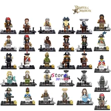 Single Captain Pirates of The Caribbean Jack Sparrow Classic movie figure building blocks models bricks toys for children kit