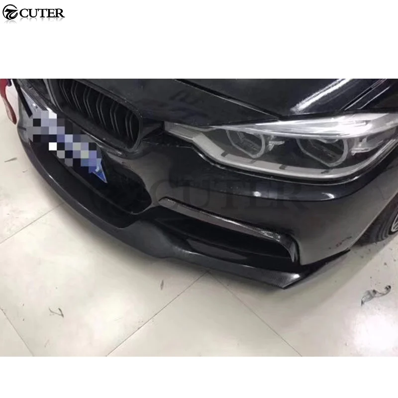 F30 MT углеродное волокно передний бампер спойлер 3 шт. для BMW F30 320i 325i 330i 335i M-Tech MAD Стиль Бампер сплиттер обвес комплект