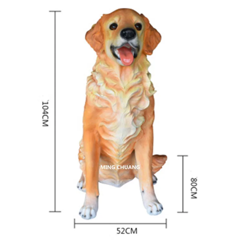 40 "милый щенок золотой ретривер статуя собаки среднего размера полная длина портрет Смола 104 см фигурка Коллекционная модель игрушки J442